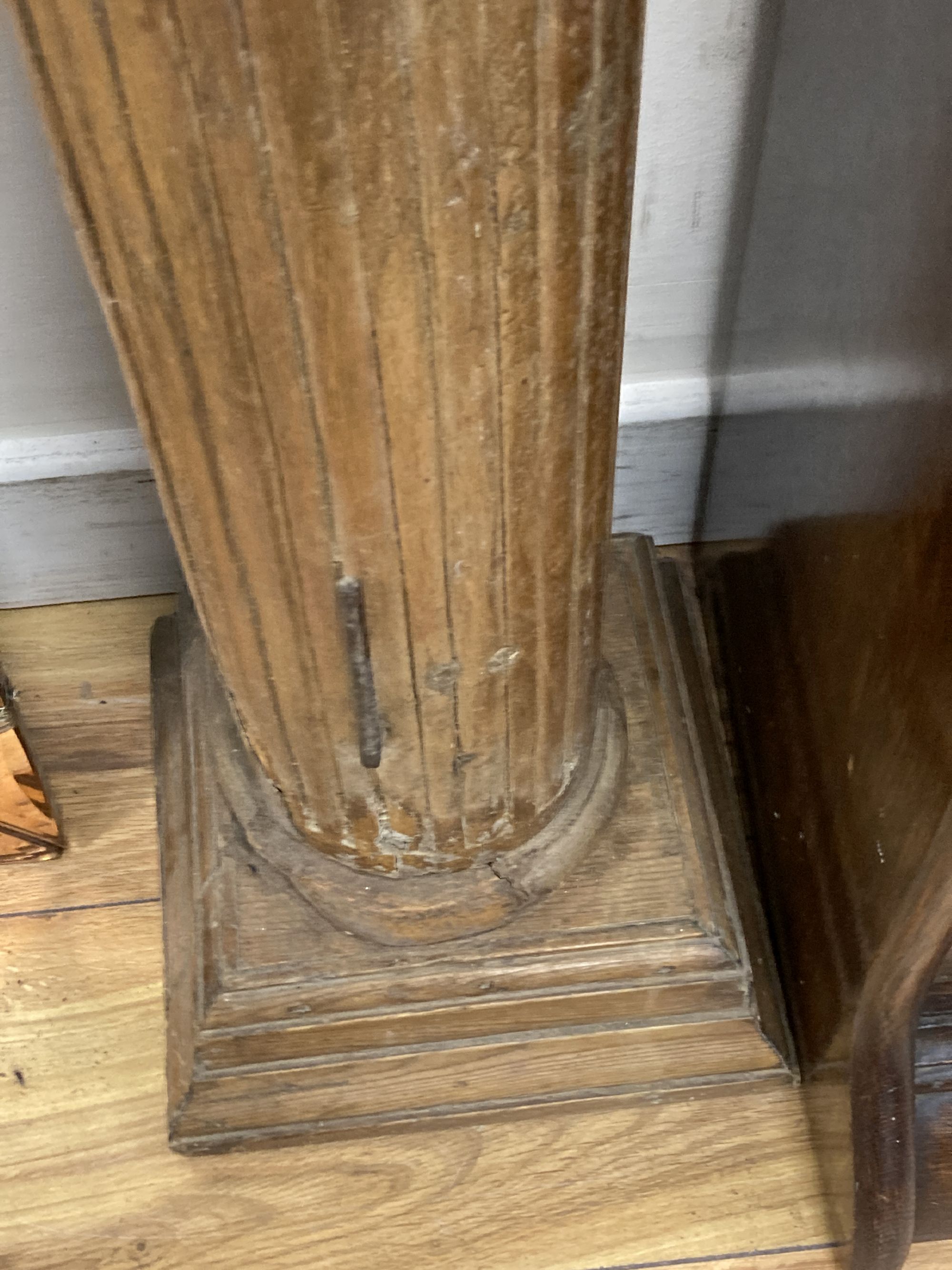 A 19th century fluted pine pillar, height 123cm